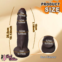 10.13in Uncut Realistic Skin Double Density Silicone Big Dildo Hands-Free Use