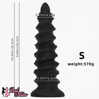 10.43in 12in 14.17in Extra-Large Long Threaded Silicone Sharp Head Dildo