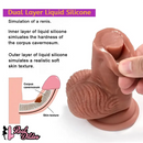 11.8in Huge Soft Lifelike Realistic Skin Thick Cock Double Layer Dildo