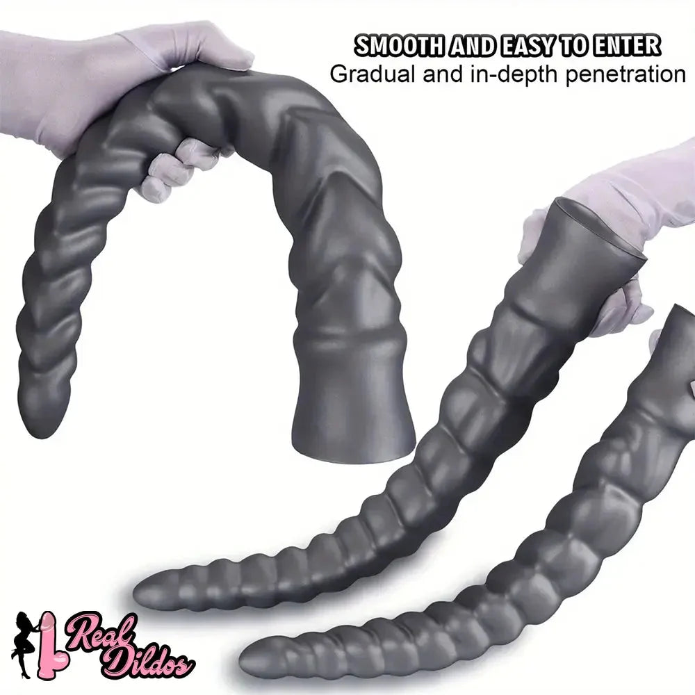 13.77in 15.74in 17.71in 19.68in Long Screw Anal Whip Huge BDSM Soft Dildo