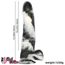 13.38in Black White Mixed Color PVC Extra Huge Long Thick Women Dildo
