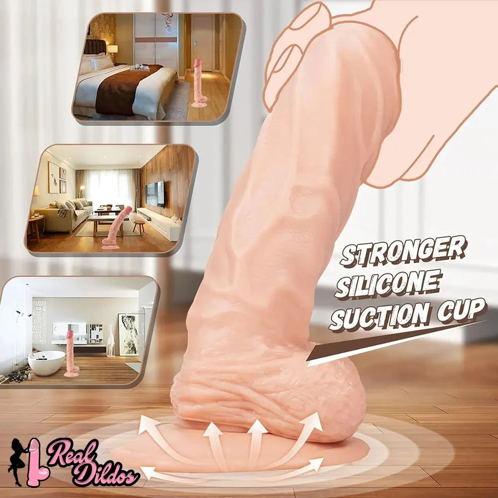10in Huge Penis Soft Real Skin Big Suction Cup Dildo Women Anal Sex Toy