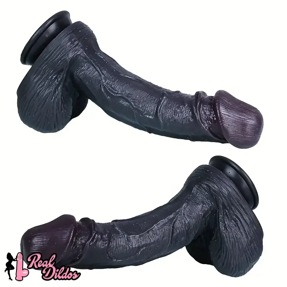 11.4in Realistic Dildo Ebony Soft Silicone Ultra Lifelike Adult Sex Toy