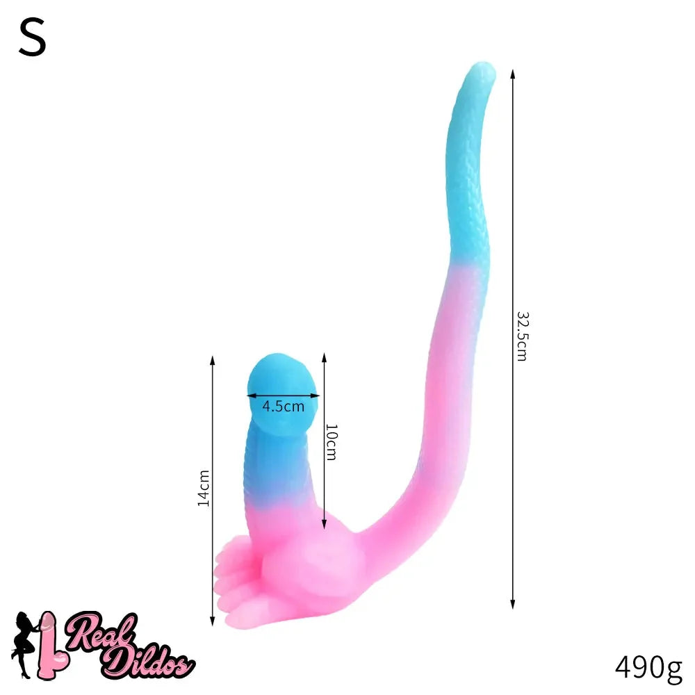12.8in 15.35in Dinosaur Silicone Soft Big Glowing Dildo For Women Anal Sex