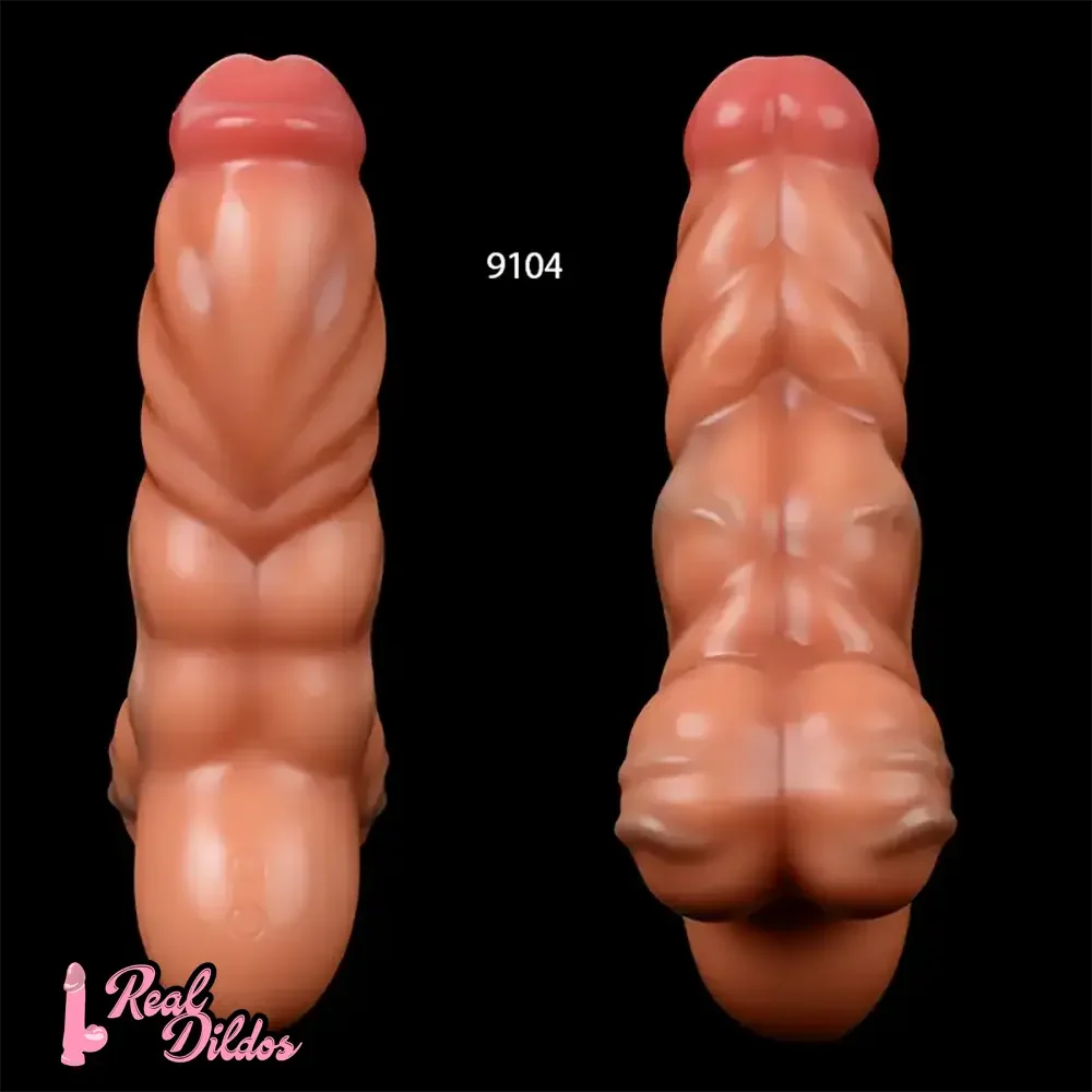 10.26in 10.59in Lifelike Liquid Silicone Large Fantasy Dildo Muscle Lines