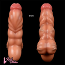 10.26in 10.59in Lifelike Liquid Silicone Large Fantasy Dildo Muscle Lines