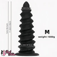 10.43in 12in 14.17in Extra-Large Long Threaded Silicone Sharp Head Dildo