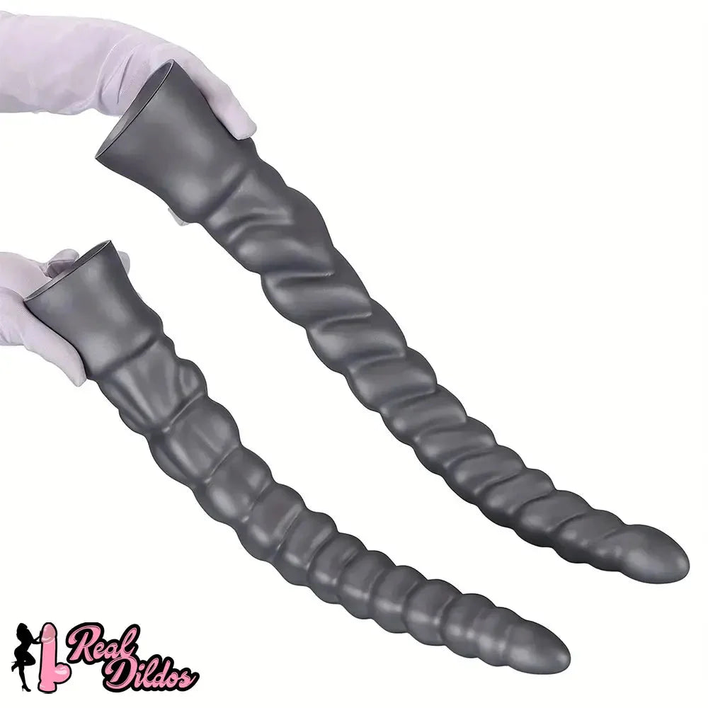 13.77in 15.74in 17.71in 19.68in Long Screw Anal Whip Huge BDSM Soft Dildo
