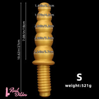 10.62in 14.56in Gold Silicone Anal Plug Dildo With Handle For Love