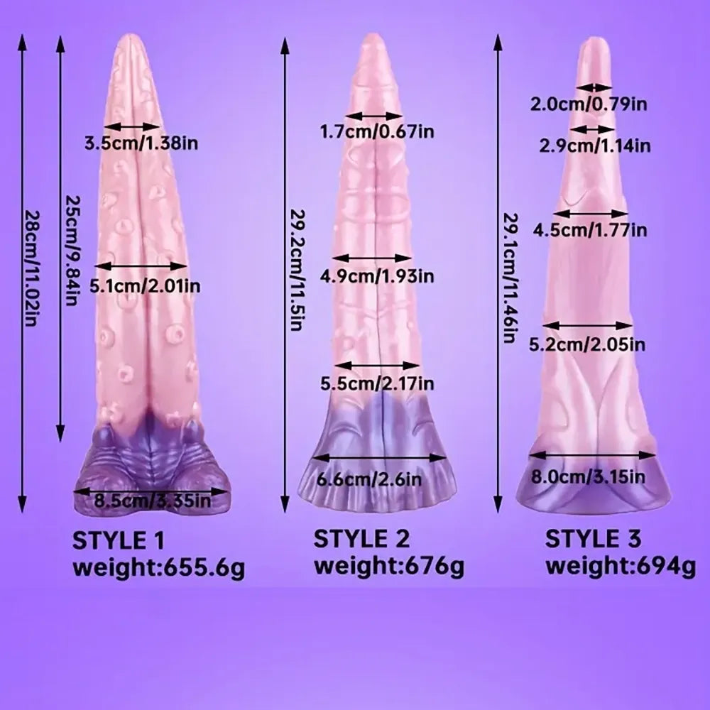 11.02in 11.46in 11.5in Silicone Anal Plug Tentacle Fantasy Big Dildo