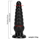 10.63in Realistic Big PVC Black Dildo Butt Plug For Anal Expansion
