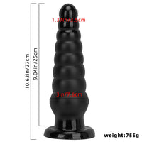 10.63in Realistic Big PVC Black Dildo Butt Plug For Anal Expansion
