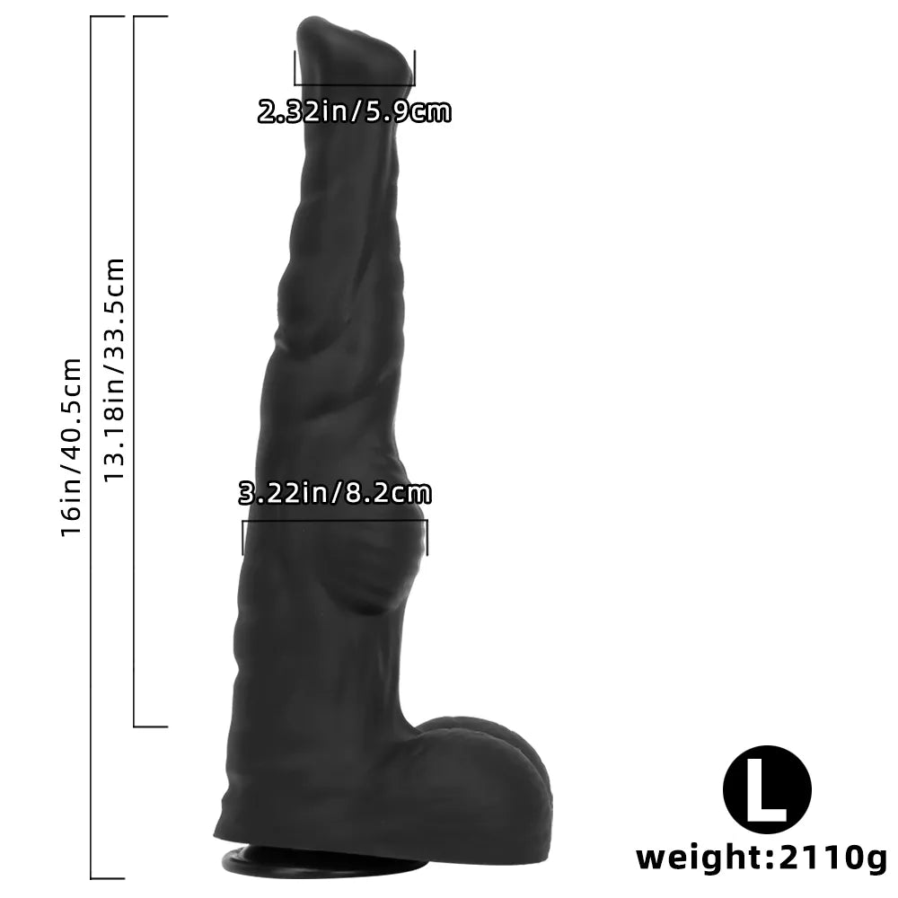 12.61in 14.17in 16in Super Huge Long Silicone Soft Horse Cock Dildo