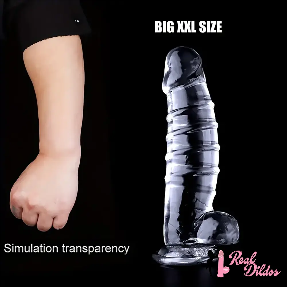 12.9in Realistic Spiral Big Women Dildo For Hands-Free G Spot Play