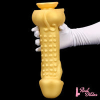 11.8in Liquid Large Soft Silicone Fantasy Thick Gold Anal Dildo