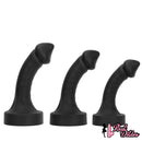 10.63in 12.6in 13.77in Silicone Big Soft Curved Black Dildo With Mushroom Head