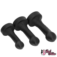 10.63in 12.6in 13.77in Silicone Big Soft Curved Black Dildo With Mushroom Head
