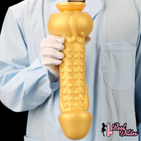 11.8in Liquid Large Soft Silicone Fantasy Thick Gold Anal Dildo