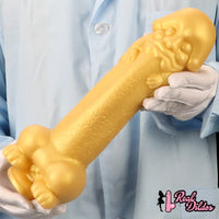 11.8in Liquid Large Soft Silicone Fantasy Thick Gold Anal Dildo