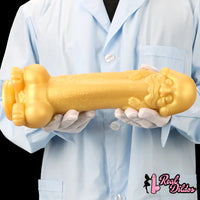 11.8in Liquid Large Soft Silicone Fantasy Thick Gold Anal Dildo