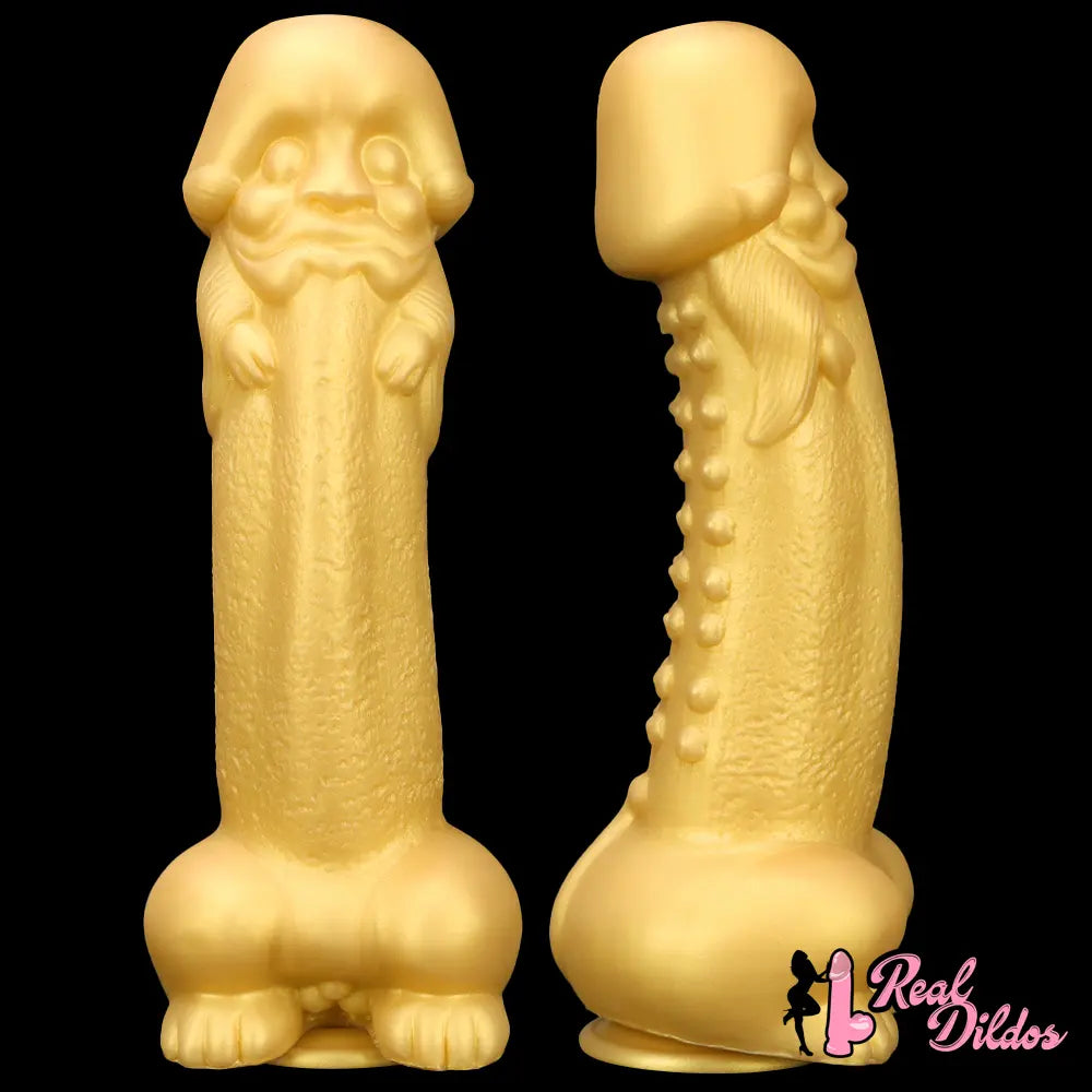 11.8in Liquid Large Soft Silicone Fantasy Thick Gold Anal Dildo