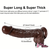 11in Big Ebony PVC Cock Dildo Adult Sex Toy For Women Men Sex