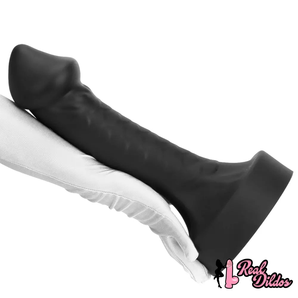10.63in 12.6in 13.77in Silicone Big Soft Curved Black Dildo With Mushroom Head