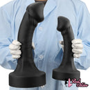 10.63in 12.6in 13.77in Silicone Big Soft Curved Black Dildo With Mushroom Head