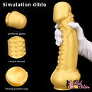 11.8in Liquid Large Soft Silicone Fantasy Thick Gold Anal Dildo