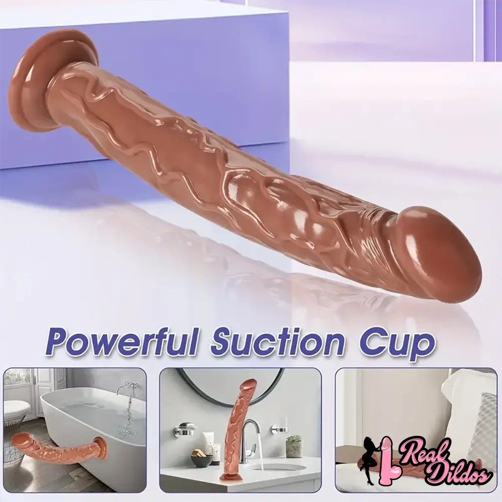 13.6in Realistic PVC Cock Big Long Dildo For G Spot Women Pleasure