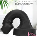 10.63in 12.6in 13.77in Silicone Big Soft Curved Black Dildo With Mushroom Head