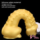 11.8in Liquid Large Soft Silicone Fantasy Thick Gold Anal Dildo