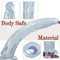 13.4in Lifelike Large Long Jelly Dildo With Balls-Free Small Glans