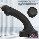 10.63in 12.6in 13.77in Silicone Big Soft Curved Black Dildo With Mushroom Head