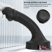 10.63in 12.6in 13.77in Silicone Big Soft Curved Black Dildo With Mushroom Head