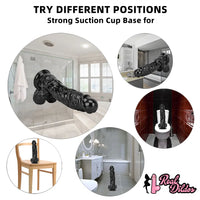 12.2in Super Big Thick Realistic Black Dildo BDSM Sex Toy For Anal Sex