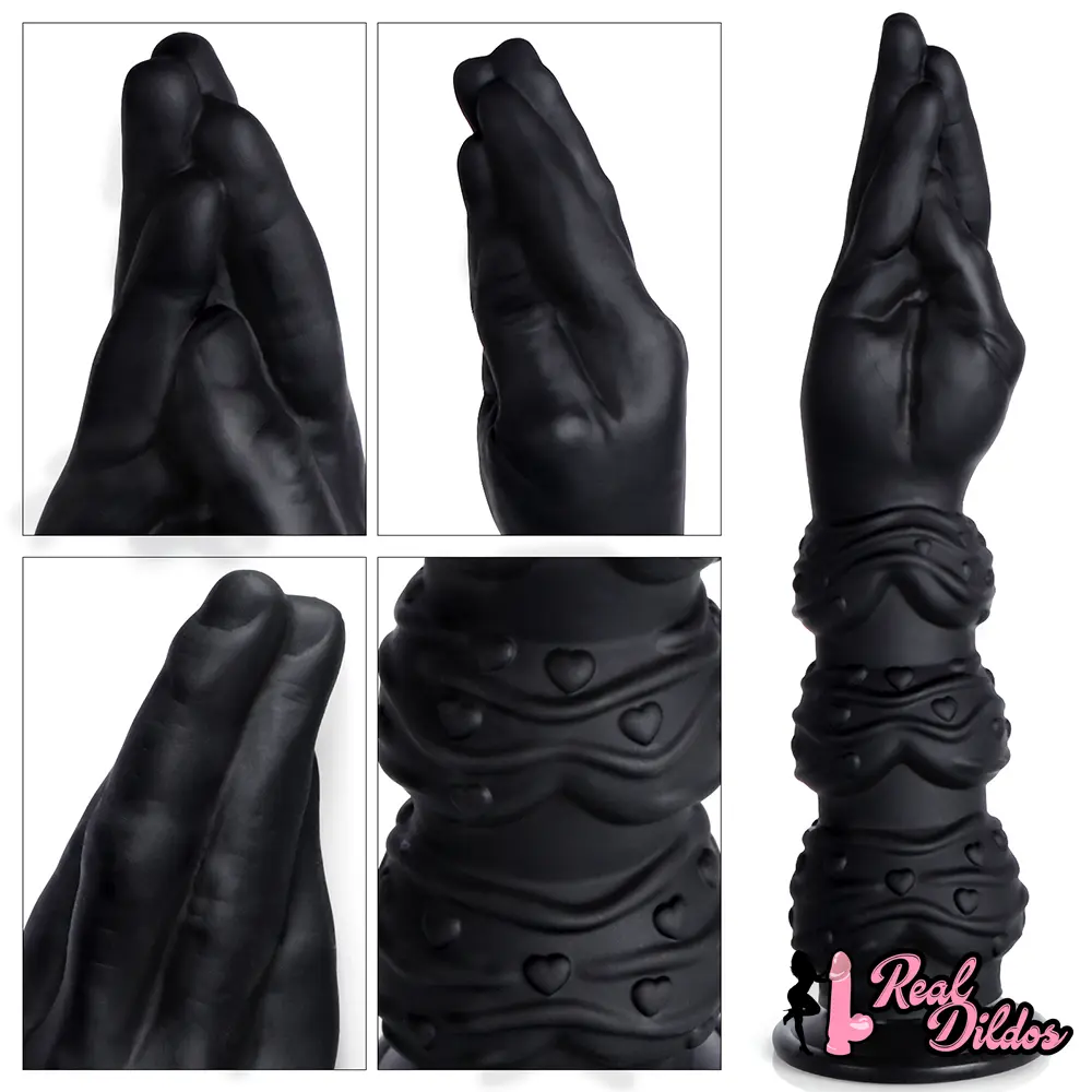 13.58in Fantasy Big Long Black Fist Hand Silicone Soft Female Dildo