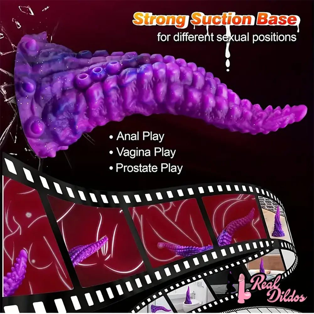 10in Big Octopus Tentacle Silicone Soft Dildo For Anal Prostate