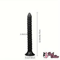 12.9in Big Spiked Long Skinny Dildo For Anus Stimulation With Sucker