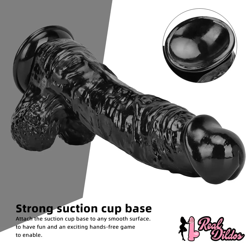 12.2in Super Big Thick Realistic Black Dildo BDSM Sex Toy For Anal Sex