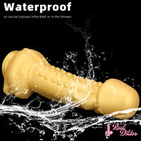 11.8in Liquid Large Soft Silicone Fantasy Thick Gold Anal Dildo