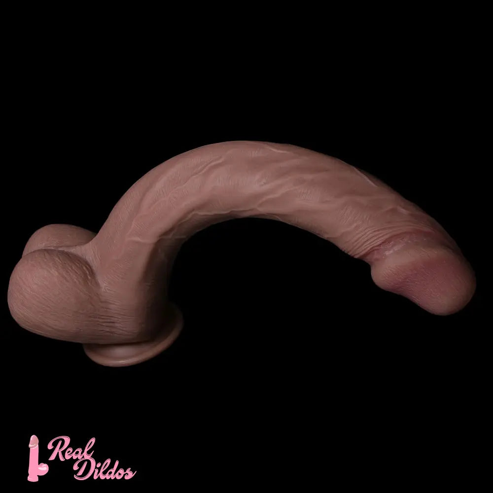 13.78in Super Realistic Skin Silicone Soft Female Male Long Huge Dildo