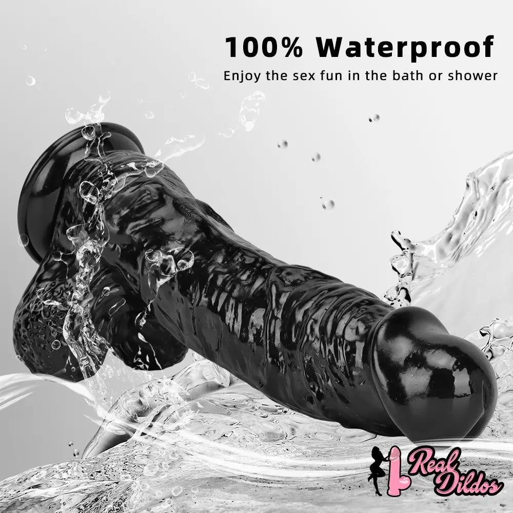 12.2in Super Big Thick Realistic Black Dildo BDSM Sex Toy For Anal Sex