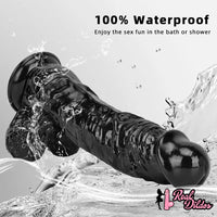 12.2in Super Big Thick Realistic Black Dildo BDSM Sex Toy For Anal Sex