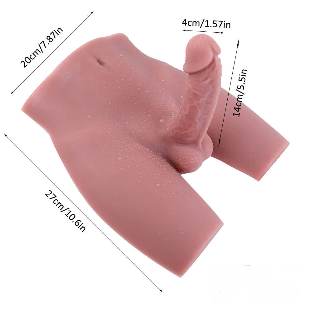 Realistic Male Torso Sex Toy With 5.5inch Flexible Dildo