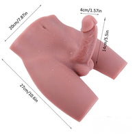 Realistic Male Torso Sex Toy With 5.5inch Flexible Dildo