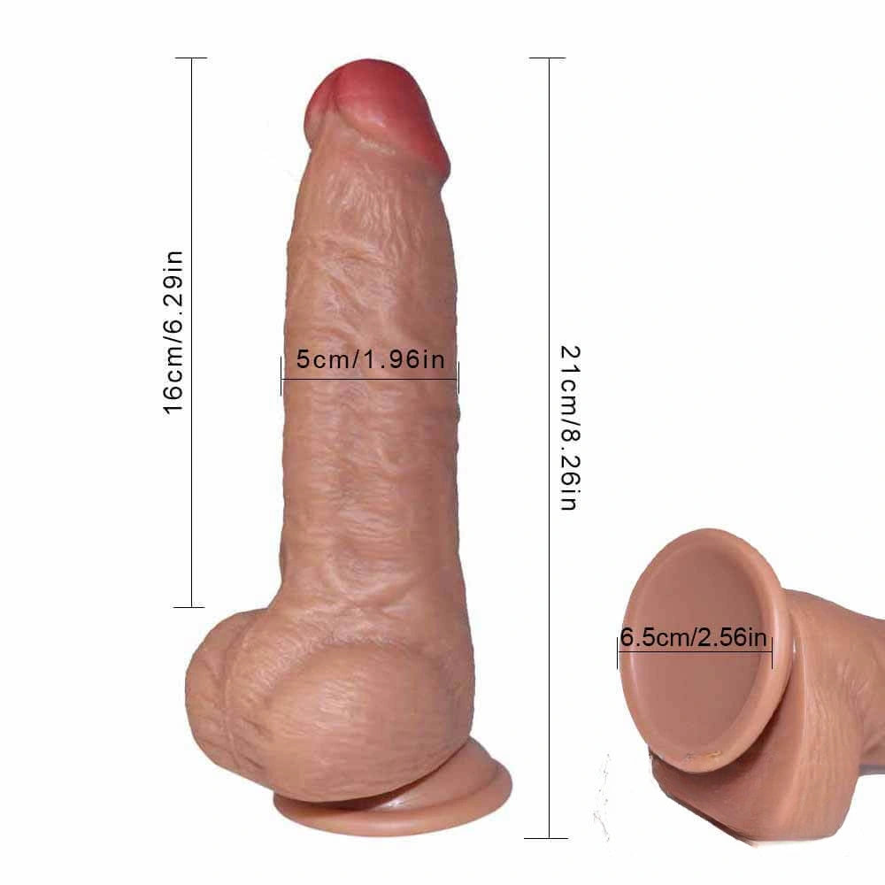 Realistic Skin 8.26″ Silicone Dildo Sex Toy For Adult