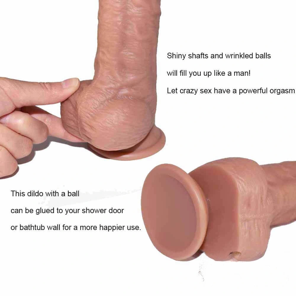 Realistic Skin 8.26″ Silicone Dildo Sex Toy For Adult