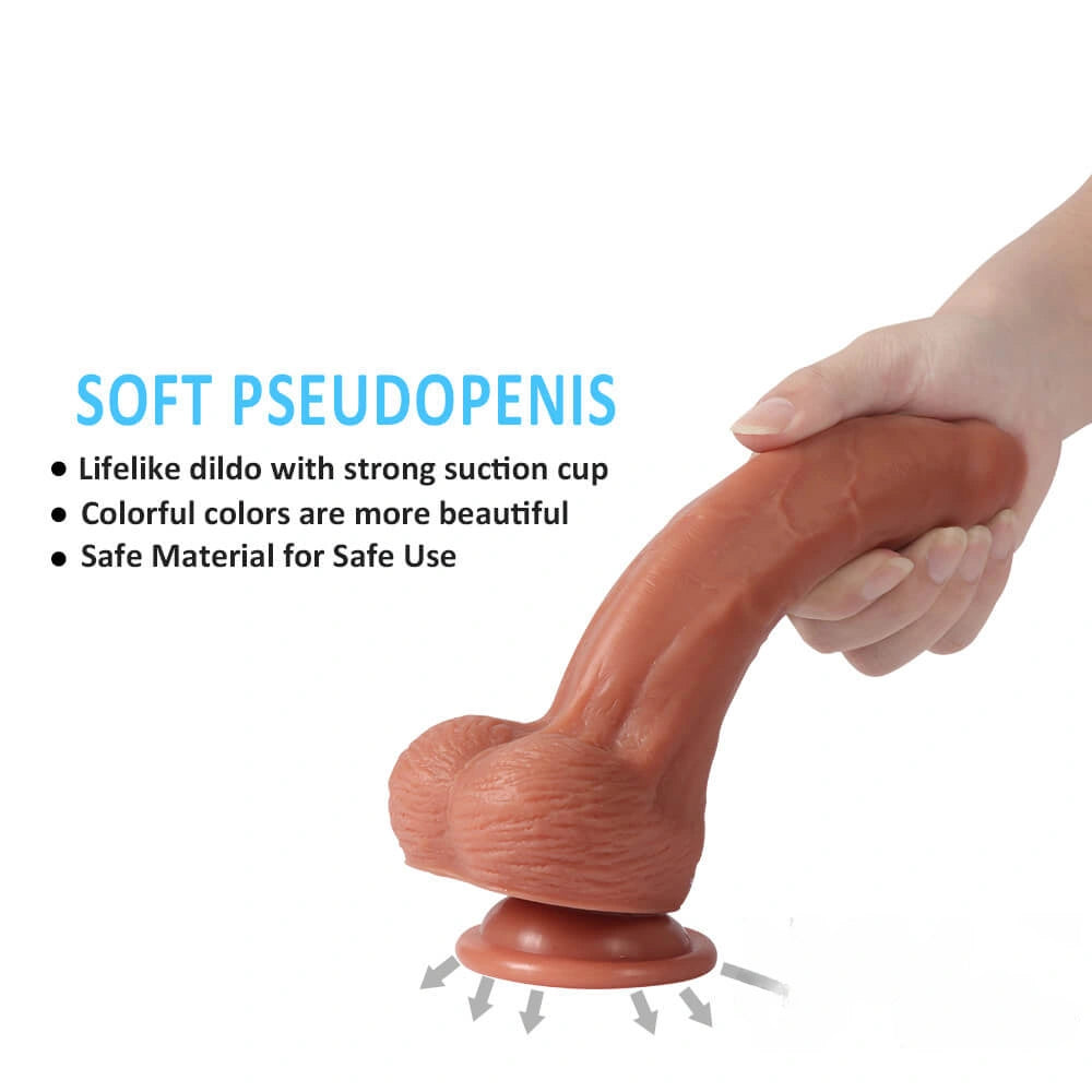 Realistic Uncut 8.46″ Silicone Soft Dildo With Foreskin