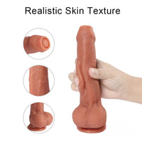 Realistic Uncut 8.46″ Silicone Soft Dildo With Foreskin